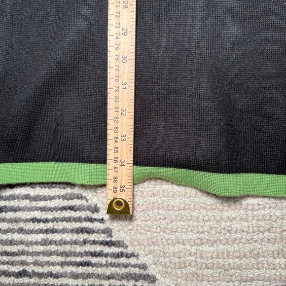 Eliza J Sweater Dress M Black Gray Green Stripe‎ 3/4 Sleeve Knit Pockets - Picture 11 of 12